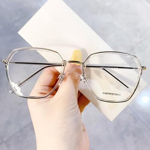 Bue Light Blocking Glasses Irregular Men Women Anti Blue Light Glasses Transparent Glasses Clear Polygonal Oversize Irregular