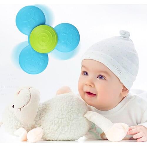 Puzzle Baby Early Educational Toy Novelty Summer Kids Bath Toys Suction Cup Sucker Rotating Gyro Soft Chewable Toy