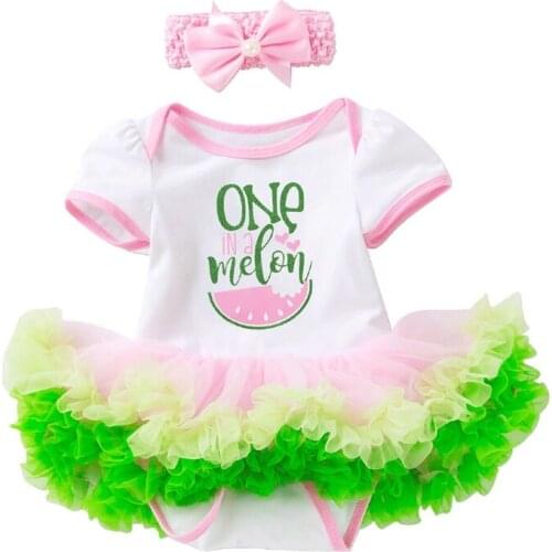 First Birthday Baptism Baby Girls Clothing Summer Spring New Style Infant 0-24M Newborn Toddler Girls Clothing Dress+Headwear