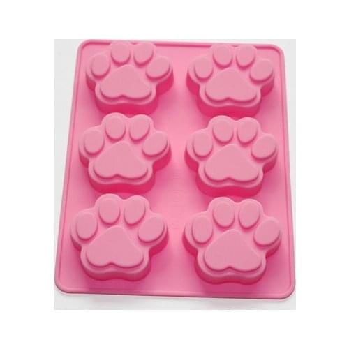 Puppy Pet Footprints Silicone Mold Cookies Muffin Chocolate Candy Soap For Handmade