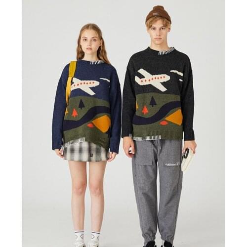 Youth Men Moutain Winter Wool Sweater Couple Pullover Mens O-Neck Knitted Clothes Male Women Casual Harajuku Oversized Tops