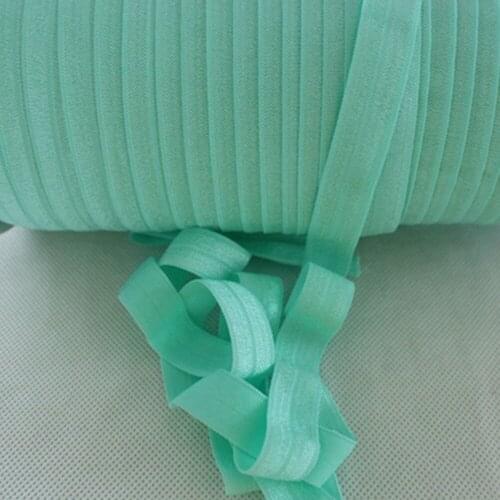T.R RIBBON #314 aqua 5/8" FOE elastic, solid Fold Over Elastic FOE for Headbands 50yards and 100yards/lot