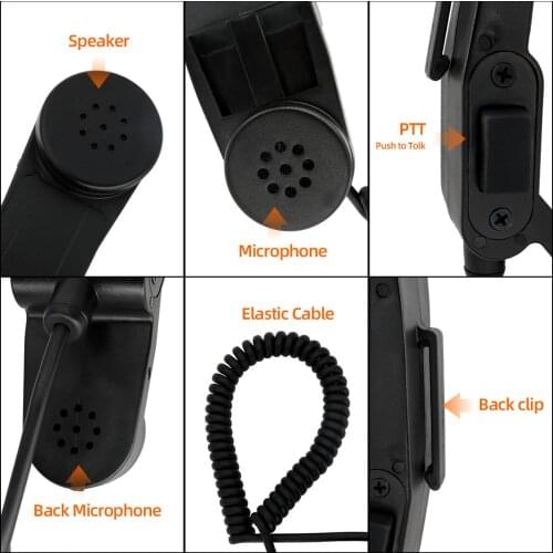 Tactical hunting PTT H250 PTT handheld speaker microphone military adapter PTT H250 for 2-pin KEN plug walkie-talkie BK