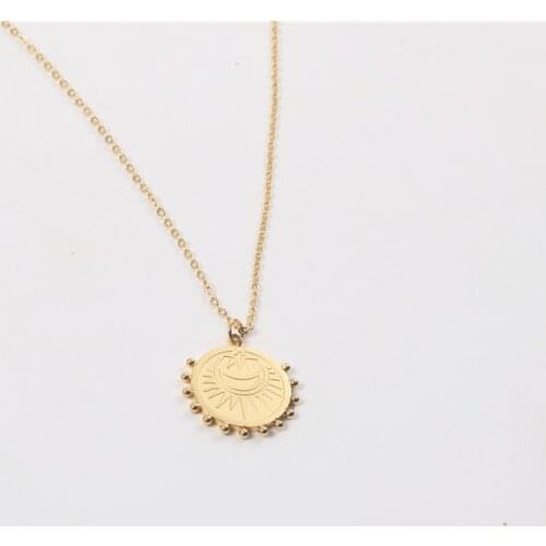 Joolim Jewelry PVD Gold Finish Entry Lux Sunflower Pendant Necklace Stylish Stainless Steel Necklace