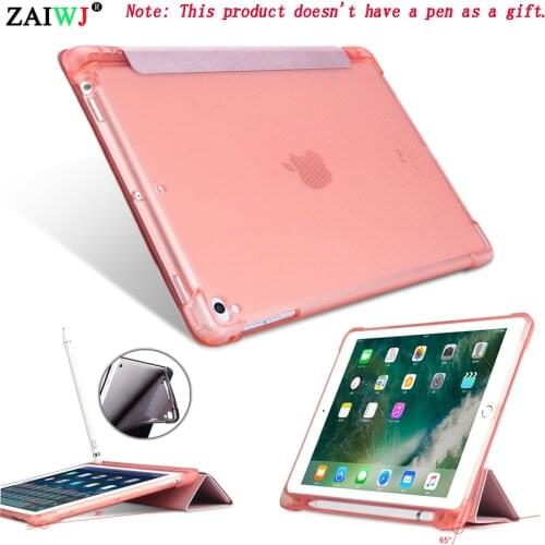 ZAIWJ Pencil Case with Stand for Apple iPad 9.7 inch (2018 New) A1822 A1823 A1893 A1954, PU Leather Smart Cover Wake Auto Sleep
