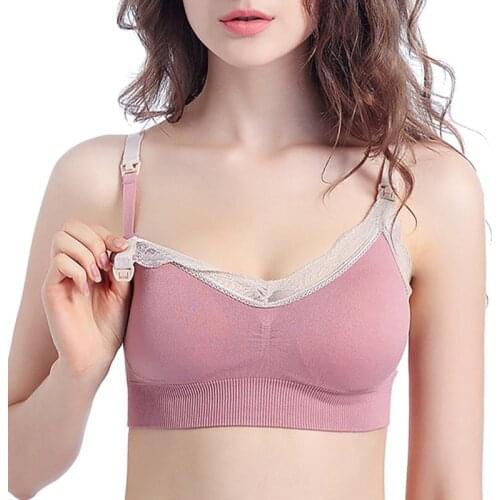 Women Seamless Sleep Nursing Bras Top Female Maternity Breastfeeding Wire Free Adjusted Straps Bra Cotton Fabric Solid
