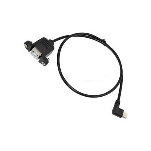 0.5m USB 2.0 B female panel mount to mini 5pin male right angle extension cable