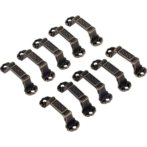 10Pcs 40*10mm Antique Bronze Drop Handle Pulls Chinese Wardrobe Cabinet Drawer Push Pull Door Handles & Knobs Furniture Hardware