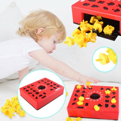 24pcs Shape Matching Puzzle with Time Race Kids Funny Board Games Early Education Montessori Toys Boys 1 to 3 Years Gifts