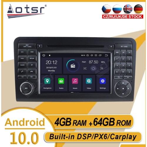 4+64GB For Mercedes Benz ML CLASS W164 ML300 ML Car Stereo Multimedia Player Android GPS Navi Auido Radio Carplay PX6 Head Unit