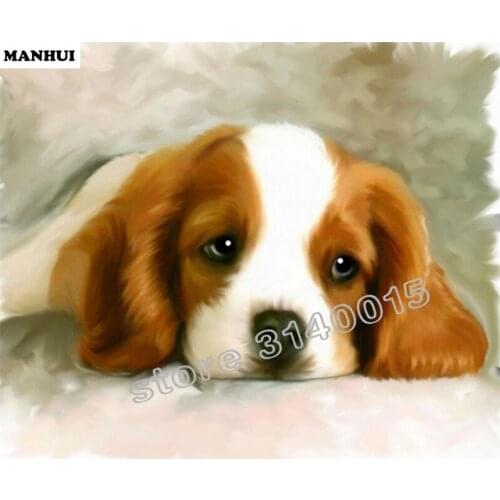 5d diy diamond Dog pattern Cross Stitch diamond painting square animal embroidery beads patterns picture of rhinestones BFC060