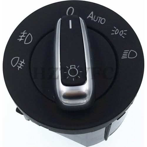 5ND941431B Chrome Auto Headlight Fog Light Switch For VW Tiguan Golf MK6 VI 6 Jetta MK5 V Passat B6 B7 5ND 941 431 B 3C8941431A