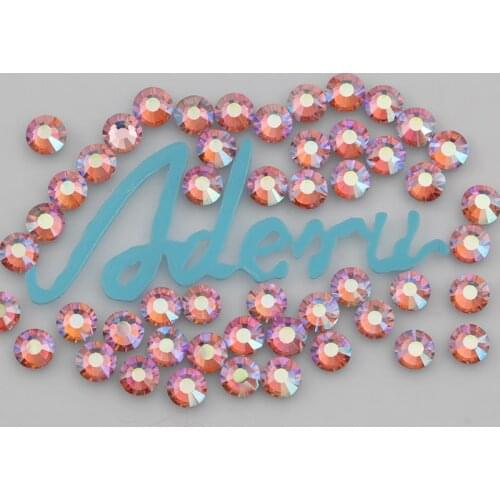 Aderu light rose AB super shiny lead free crystal hot fix rhinestone for nail art ornament garment shoe scarf phone decoration