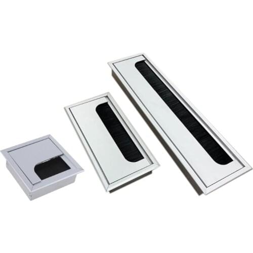 Aluminium Square Rectangle Desk Computer Wire Cable Outlet Insert Hole Cover Table Grommet Hardware