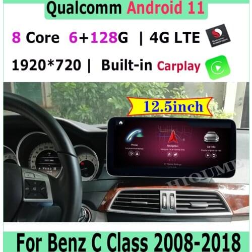 12.3" Snapdragon 8Core Android 10 Car Multimedia Player GPS Radio for Mercedes Benz C V Class W204 W205 GLC X253 W446 2008-2018