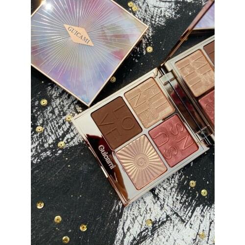 Four Color Highlights Blush Platte Makeup Set Cosmetic Grooming Disc Dandelion Beauty Rouge Pearl Pigment Bright Pink One Plate