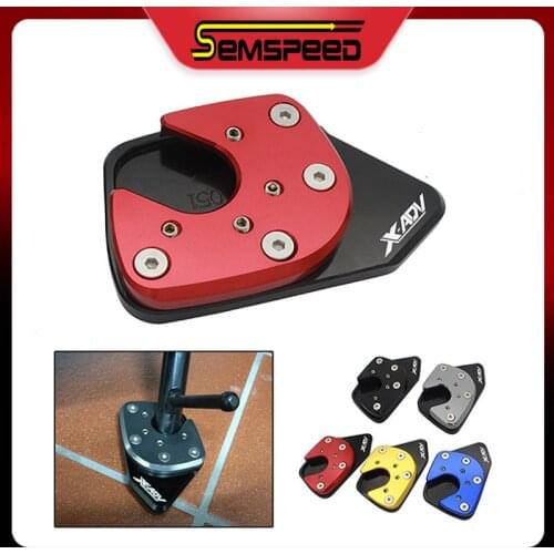 For HONDA X-ADV 750 X ADV 750 2017 2018 2019 2020 SEMSPEED Motorcycle Side Stands Pads Kickstand Plates Support Extension Plates