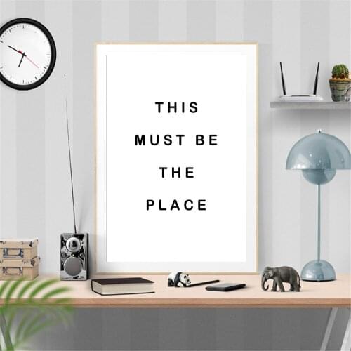 This Must Be The Place Black and White Typography Print Minimalist Wall Decor Movie Poster High Quality Canvas Pictures