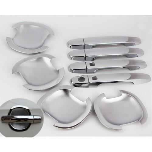 FUNDUOO For SUZUKI S-CROSS SCROSS 2014 2015 Chrome Door Handle Cover + Cup Bowl Cover Trim Sticker Free Drop Shipping