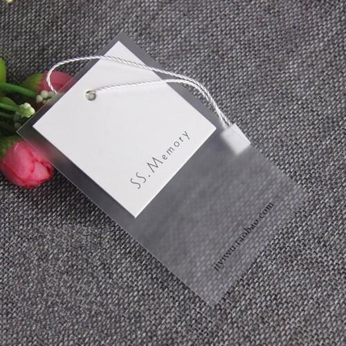 Customized 1000pcs Garment tags Clothing tags/labels Blank clear/transparent PVC white/black cardboard / hangtags Karft papers