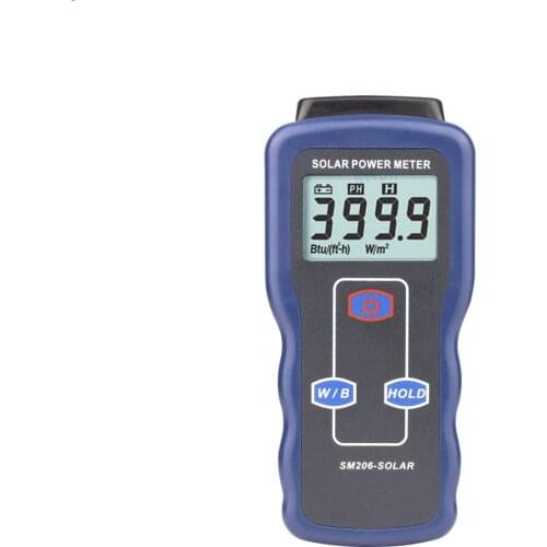 SM206 4 1/2 LCD Display Solar Power Meter Solar Light Power Meter W/m² Btu Two Unit Optional Light Intensity Meter