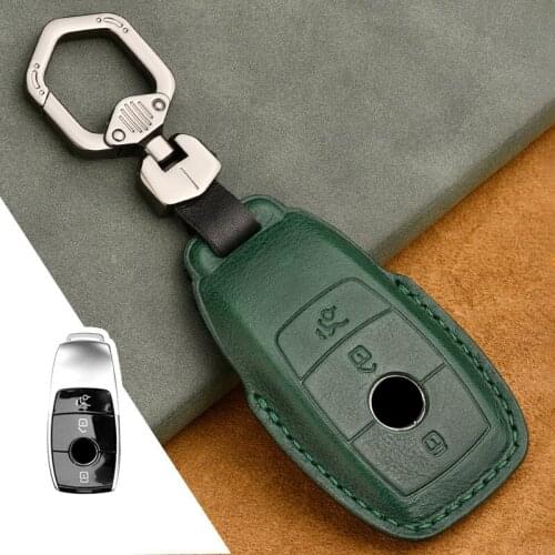 Car Key Case for Mercedes Benz E Class W213 W205 E200 E260 E300 E320 AMG CLA 2018 2019 2020 Remote Fob Leather Key Cover