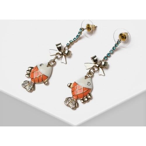M20-Amorita boutique Cute retro fish drop earrings