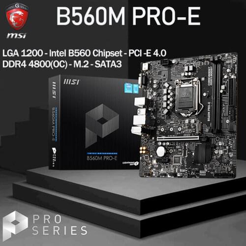 LGA 1200 MSI B560M PRO-E Motherboard Intel 10/11th-Gen CPU DDR4 64Gb M.2 PCI-E 4.0 Placa-mãe 1200 Micro-ATX Desktop Intel B560