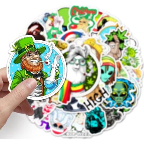 10/50Pcs Funny Characters Leaves Smoking Graffiti Stickers Luggage Laptop Waterproof Stickers Skateboard Guitar Stickers