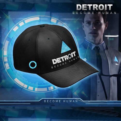 New Game Detroit Become Human Black Baseball Cap Hat Snapback Cosplay Props Unisex