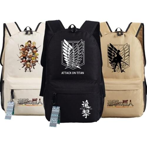 New Attack on Titan Backpack Anime Jiyuu no Tsubasa Eren Jaeger oxford Schoolbags Fashion Unisex Travel Bag