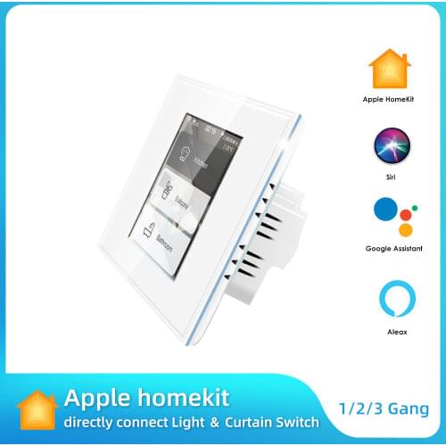 NEW smart home light curtain switch LCD touch switch timing power monitor wifi control compatible homekit siri echo google home