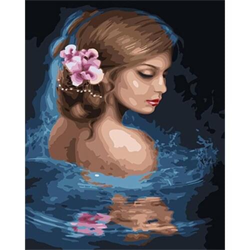 PAINTBOY Beauty Lady Framed Pictures DIY Painting By Numbers Acrylic Painting On Canvas Wall Art For Living Room Home Decor