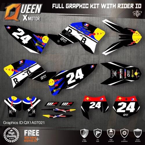 QUEEN X MOTOR Custom Team Graphics Decals Stickers Kit For KTM 2007-2010 SX SXF , 2008-2011 EXC XC-W EXC-F 021