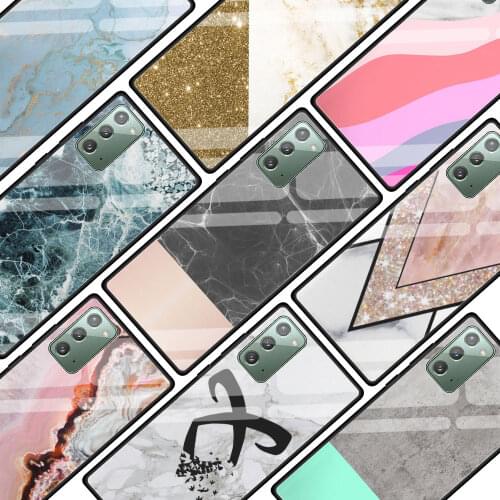 Luxury Marble Collage Glass Phone Case For Samsung Galaxy Note 10 Plus 20 Ultra 5G 10 Lite 9 20 8 Cover Coque