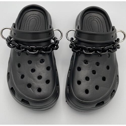 DIY Decoration For Women Croc Clog Shoe Charm Fashion Black Acrylic Boy Gril Shoe Chain Backpack Handbag Jewelry Accessories