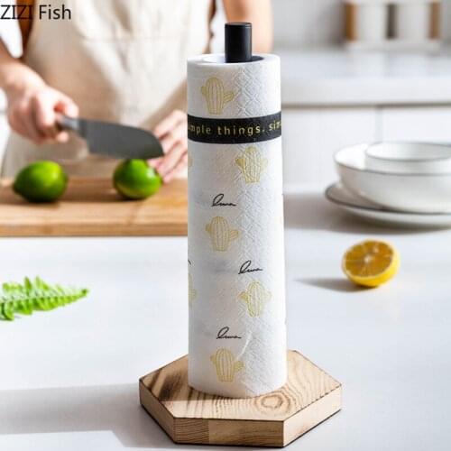 Kitchen Tissue Storage Rack Vertical Paper Roll Holder Napkin Absorbent Paper Storage Rack Modern Home Kitchen Storage Tools