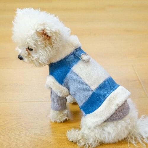XS-XL With Traction Buckle Warm Dog Clothes Puppy Pet Wool Plush Clothes Winter Fashion Soft Sweater Coat For Small Dogs