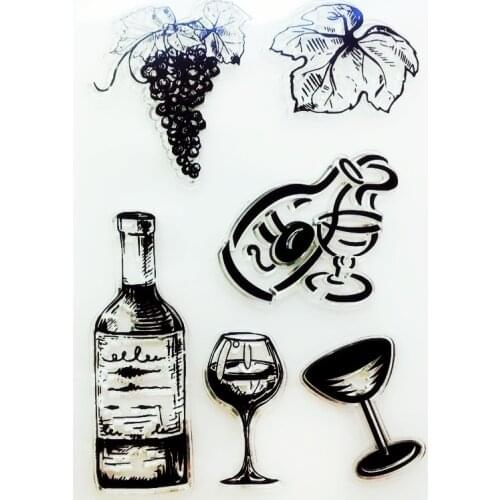 YLCS453 Wine Silicone Clear Stamps For Scrapbooking DIY Photo Album Cards Decoration Craft Transparent Stamp Clear Stamp New