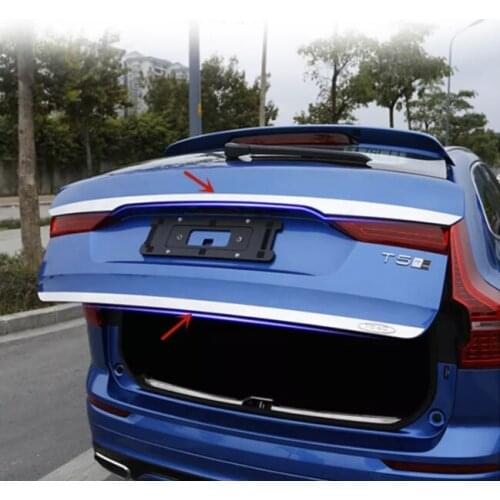 For Volvo XC60 2018 2019 Stainless Steel Rear Bumper Guard Trunk Tail Tailgate Door Cover Body Trim