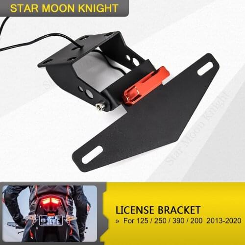 Motorcycle Rear License Plate Tail Frame Holder Bracket with LED Light for 125 250 390 200 2013 - 2016 2017 2018 2019 2020