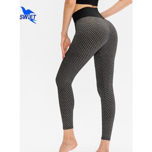 2021 Breathable Women Honeycomb Running Leggings Quick Dry Elastic Fitness Gym Tights High Waist Sportswear Pants Ankle Length