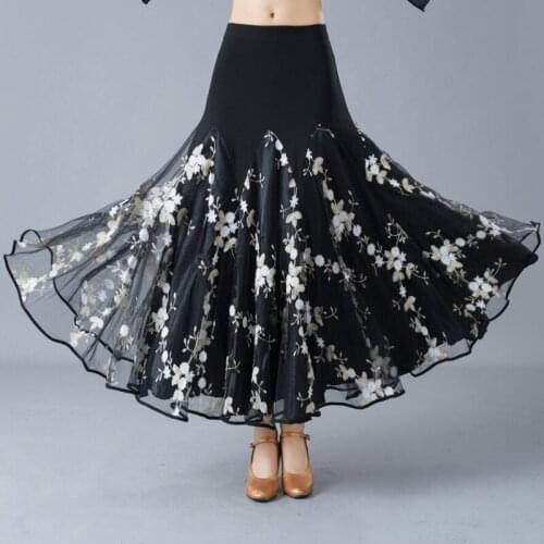 Lady New Modern Dance Skirts Womens Ballroom Dancing Suit Waltz Wear National Standard Dancing Practice Long Dresses D0804