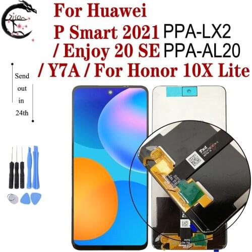 For Huawei P Smart 2021 LCD Y7A / Honor 10X Lite Display With Frame Enjoy 20 SE Screen Touch Digitizer PPA-LX2 PPA-AL20 Assembly