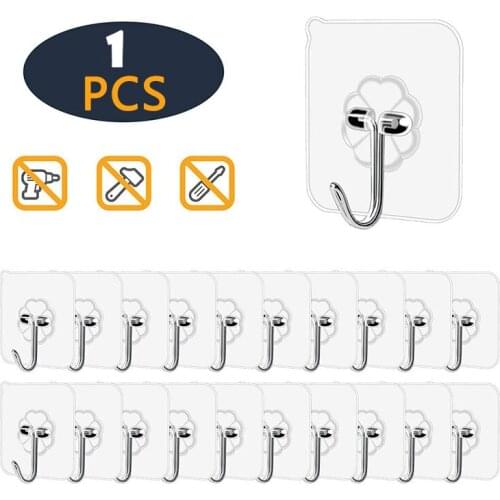 1pcs 6x6cm Transparent Strong Sticky Door Wall Hangers Nail-free Hooks Suction Heavy Load Rack Cup Sucker For Kitchen Bathroom