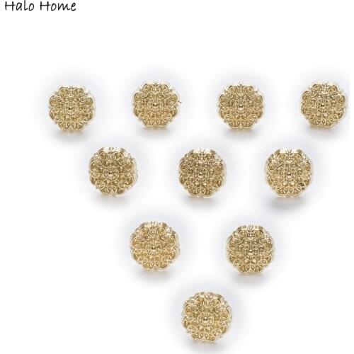 10pcs Flower Metal Shank Buttons Shirt Clothing Sewing Decor Replace Fabric Covered Embellishment 10mm
