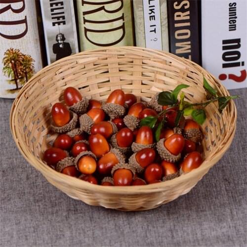 20pcs Artificial Lifelike Simulation Small Acorn Plant Decoration Fake Fruit Autumn Home House Kitchen Decor Photography Props
