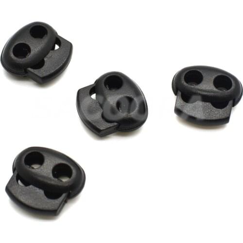25pcs/pack Cord Lock Toggle Stopper Plastic toggle clip Black 17.5mm*19mm*6mm Free Shipping