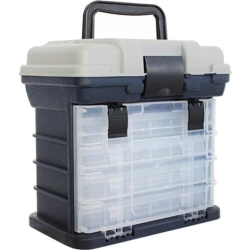 4 Layer Fishing box Portable Fish Lures Container Box Fishing Reel Line Lure Tool Storage Box Fishing Tackle Case Organizer