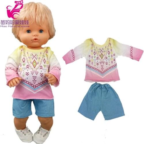 40cm Nenuco doll costume sleeve shirt jeans pants Ropa y su Hermanita 16 inch baby sister doll clothes